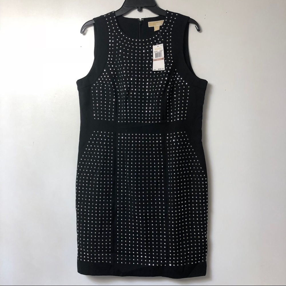NWT Michael Kors Embellished Black Dress size 12